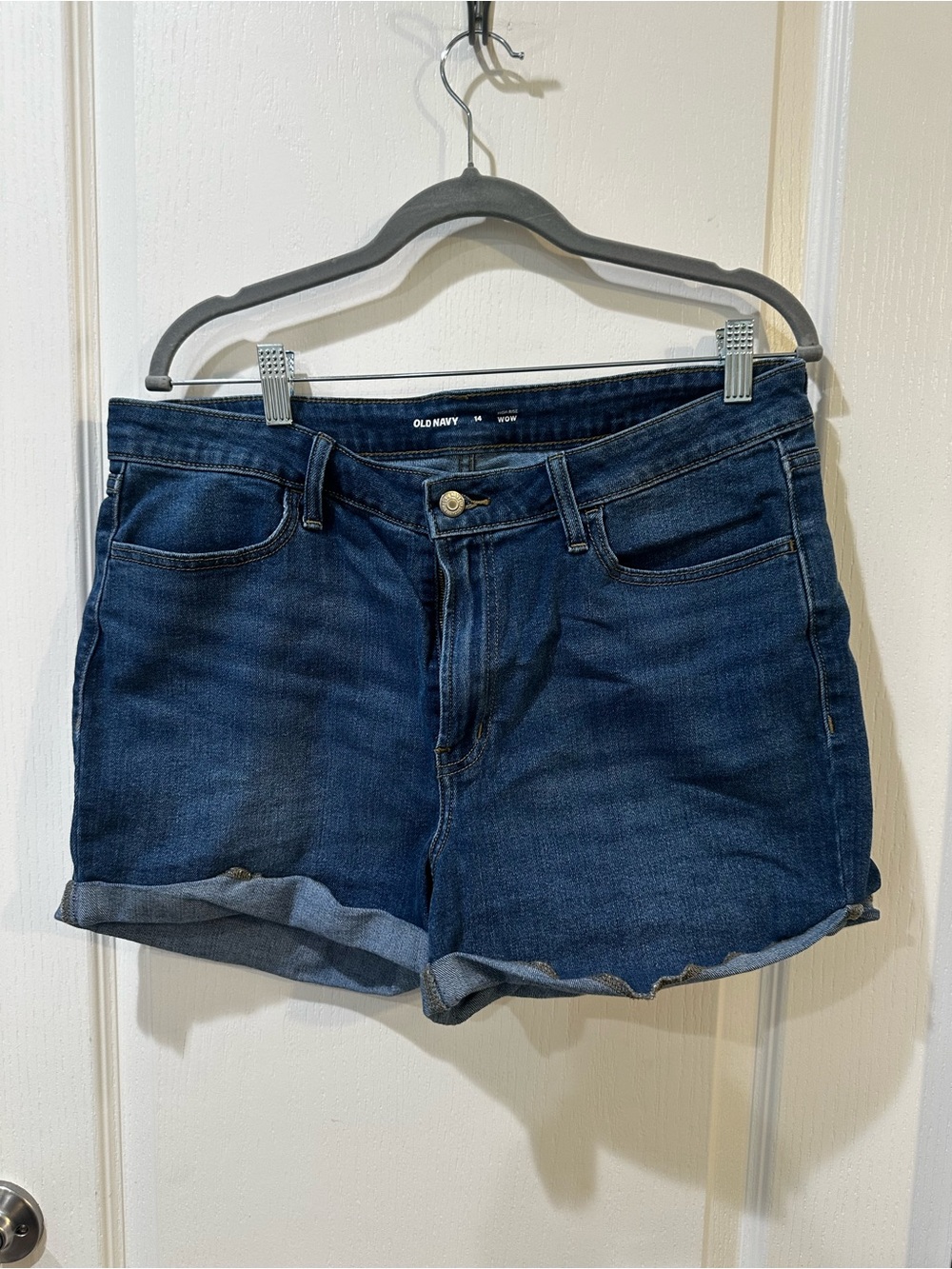 Old Navy Dark Blue Denim Roll Cuff Women's Shorts